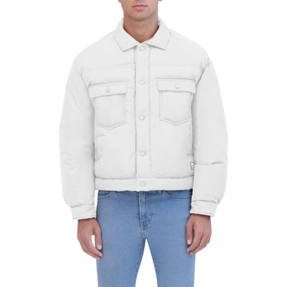 Hudson Jeans Twill Quilted Short Puffer Jacket Coat - Picture 1 of 14